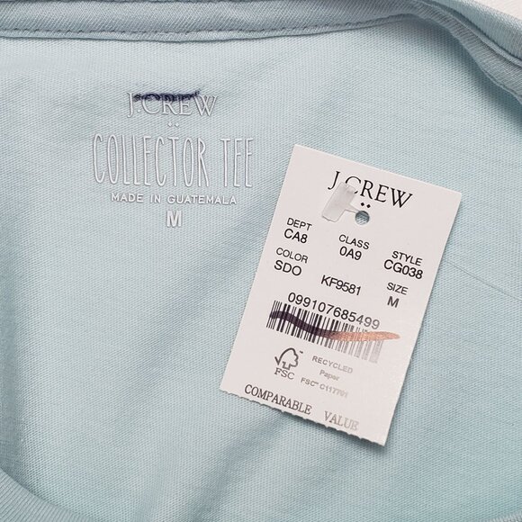 J.Crew Factory Sporty Dogs Graphic Tee Women Medium Light Blue SS Collectors Tee - Picture 2 of 16